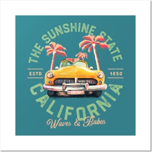 Vintage California Surf & Summer Travel Art Posters and Art